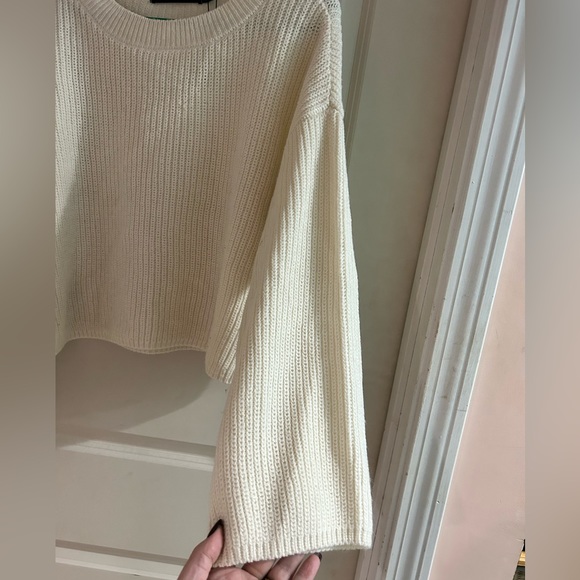 Vero Moda- Cropped, Bell Sleeve, Cream Sweater - Picture 12 of 12